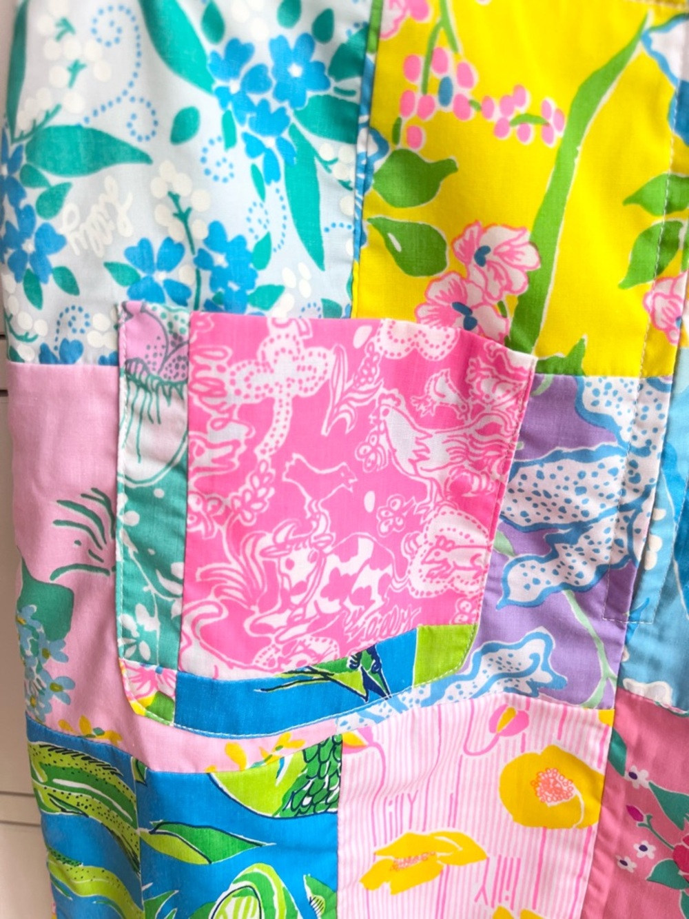 Lilly Pulitzer Rare Vintage 1960s, 1970s The Lilly Skirt PATCHWORK Skirt - Picture 4 of 8